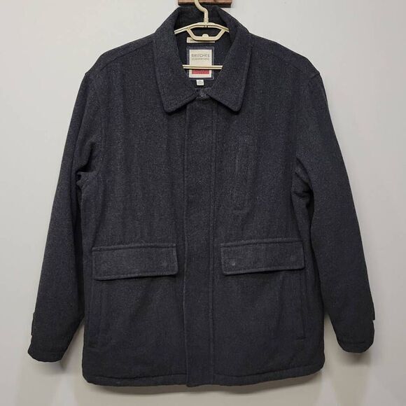 Britches Of Georgetown Car Coat Men‎ XL Grey Wool Blend Full Zip Insulated Chore - Picture 1 of 12
